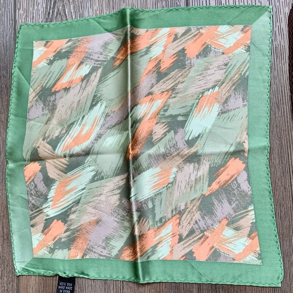 pocket square silk scarfs Of 6